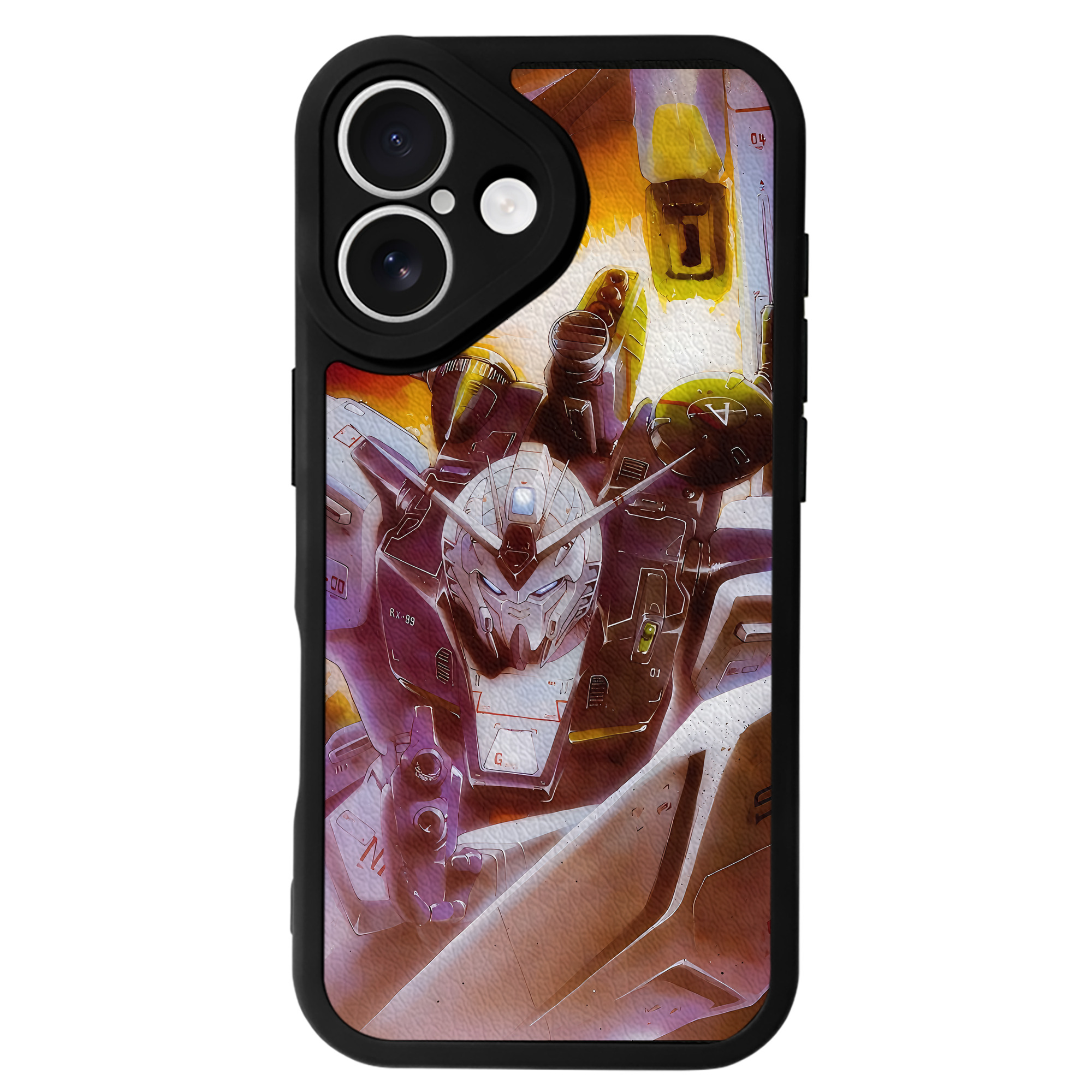 （画像用） 機動戦士ガンダム Mobile Suit Gundam 【iPhone 16シリーズ対応】シリコンスマホケース（レザー調） 材質：シリコン